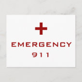 White Emergency Medical Alert Briefkaart (Voorkant)