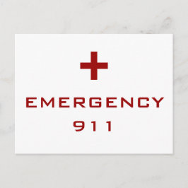 White Emergency Medical Alert Briefkaart