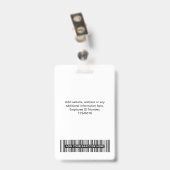White Employee Name Business Logo Personeel Label Badge (Achterkant met clip)