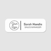 White employee name tag (Voorkant)