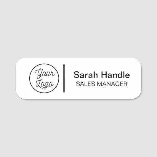 White employee name tag (Voorkant)