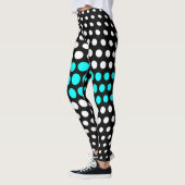 White en Aqua Polka Dot Pattern Leggings (Links)
