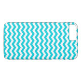 White en Aqua Zig Zag Pattern Case-Mate iPhone Case (Achterkant (Horizontaal))