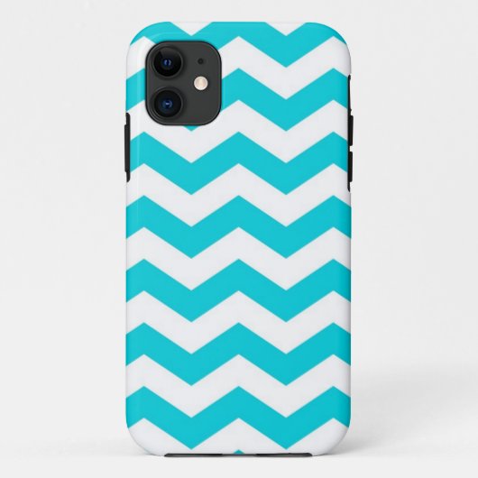 White en Aqua Zig Zag Pattern Case-Mate iPhone Case (Achterkant)