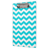 White en Aqua Zig Zag Pattern Klembord (Links)