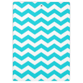 White en Aqua Zig Zag Pattern Klembord (Achterkant)