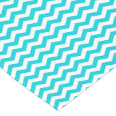 White en Aqua Zig Zag Pattern Korte Tafelloper (Hoek)