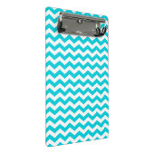 White en Aqua Zig Zag Pattern Mini Klembord (Schuin)