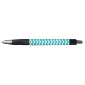 White en Aqua Zig Zag Pattern Pen (Voorkant)