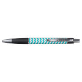 White en Aqua Zig Zag Pattern Pen (Achterkant)