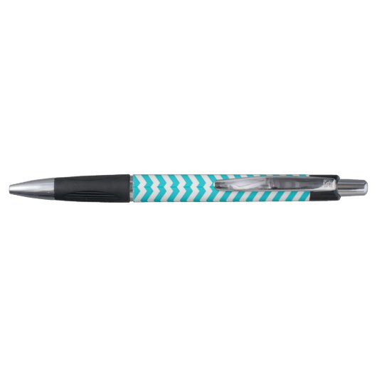 White en Aqua Zig Zag Pattern Pen (Achterkant)