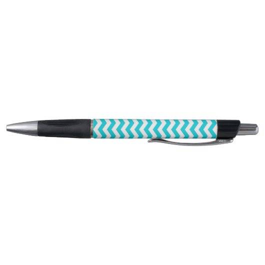 White en Aqua Zig Zag Pattern Pen (Bodem)