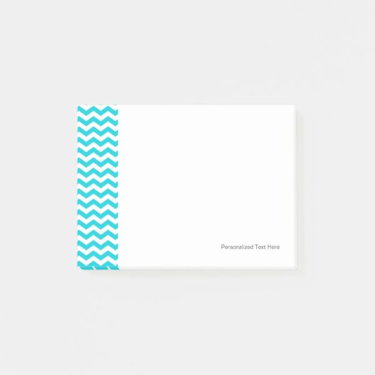 White en Aqua Zig Zag Pattern Post-it® Notes (Voorkant)