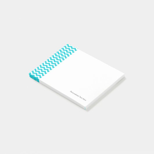 White en Aqua Zig Zag Pattern Post-it® Notes (Schuin)