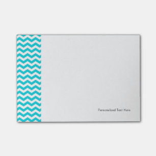 White en Aqua Zig Zag Pattern Post-it® Notes