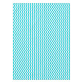 White en Aqua Zig Zag Pattern Tafelkleed (Voorkant)