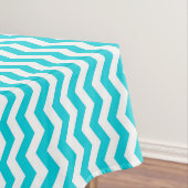 White en Aqua Zig Zag Pattern Tafelkleed (Voorbeeld)