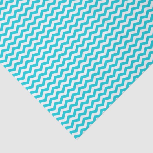 White en Aqua Zig Zag Pattern Tissuepapier (Detail)