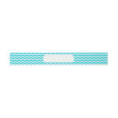 White en Aqua Zig Zag Pattern Uitnodigingen Wikkel (Vlak)