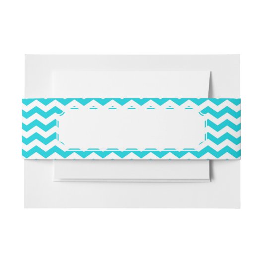 White en Aqua Zig Zag Pattern Uitnodigingen Wikkel (Voorkant Voorbeeld)