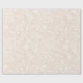 White en beige Floral Paisley Pattern Cadeaupapier (Vlak)