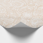 White en beige Floral Paisley Pattern Cadeaupapier (Hoek)