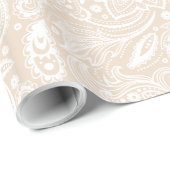 White en beige Floral Paisley Pattern Cadeaupapier (Rol Hoek)