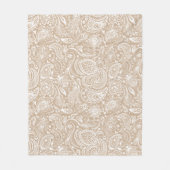 White en beige Floral Paisley Pattern Fleece Deken (Voorkant)