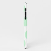 White en Big Pastel Mint Green Polka Dot Pattern iPhone Hoesje (Linkerkant)