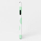 White en Big Pastel Mint Green Polka Dot Pattern iPhone Hoesje (Rechterkant)