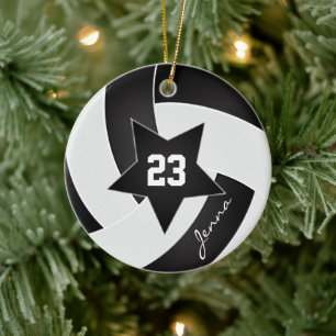 White en Black All Star Volleyball Keramisch Ornament