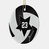 White en Black All Star Volleyball Keramisch Ornament (Rechts)