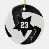 White en Black All Star Volleyball Keramisch Ornament (Voorkant)