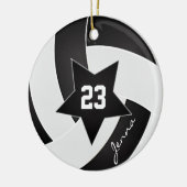White en Black All Star Volleyball Keramisch Ornament (Links)