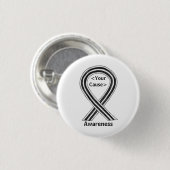 White en Black Awareness Ribbon Angel Pin Buttonne Ronde Button 3,2 Cm (Voorkant /achterkant)