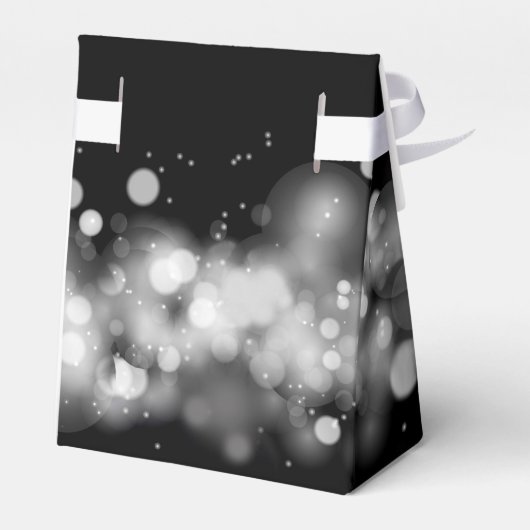 White en Black Bokeh Party Favor Box Bedankdoosjes (Achterkant)