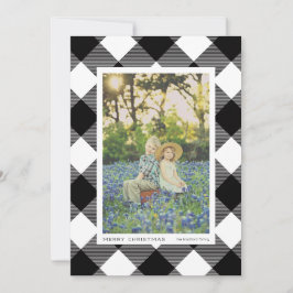 White en Black Buffalo Check Photo Holiday