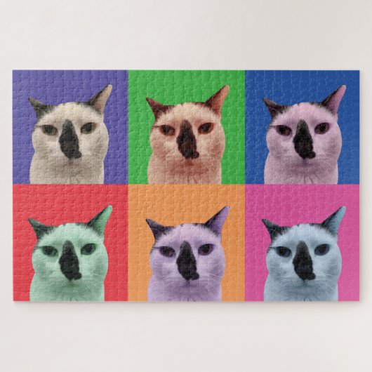 White en Black Cat Puzzle Legpuzzel (Horizontaal)