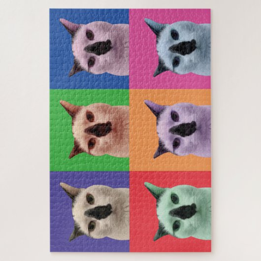 White en Black Cat Puzzle Legpuzzel (Verticaal)