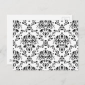 White en Black Damask Briefkaart (Voorkant / Achterkant)