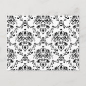 White en Black Damask Briefkaart (Voorkant)