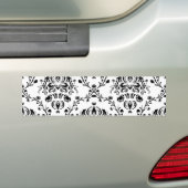 White en Black Damask Bumpersticker (Op auto)