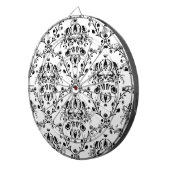 White en Black Damask Dartbord (Voorkant Rechts)
