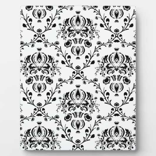 White en Black Damask Fotoplaat (Voorkant)