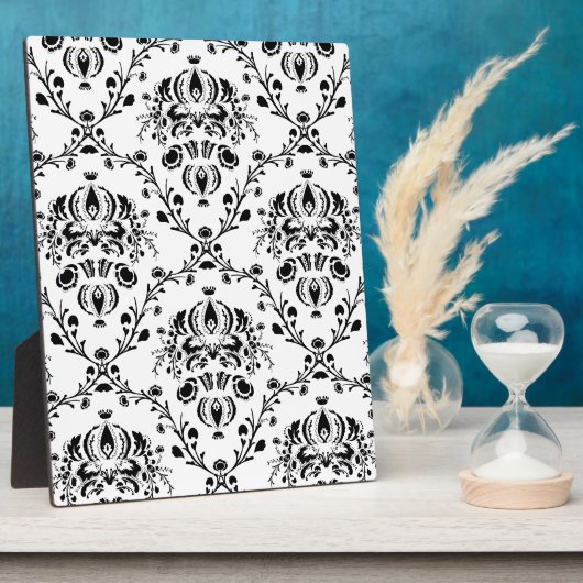 White en Black Damask Fotoplaat (Zijkant)