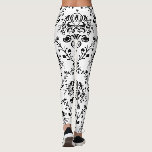 White en Black Damask Leggings (Achterkant)