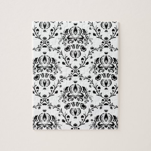 White en Black Damask Legpuzzel (Verticaal)