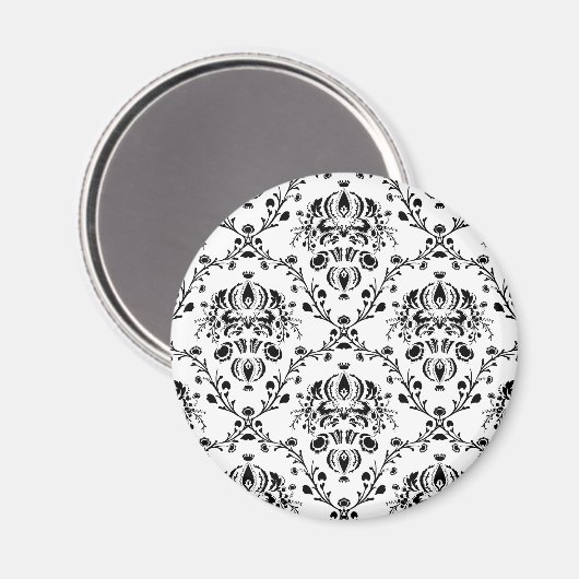 White en Black Damask Magneet (Voorkant / Achterkant)