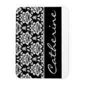White en Black Damask met naam Magneet (Verticaal)