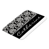 White en Black Damask met naam Magneet (Linkerzijde)
